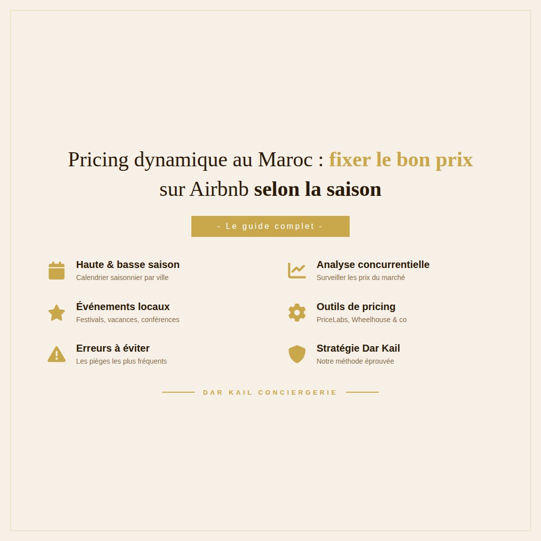 Pricing dynamique au Maroc : comment fixer le bon prix sur Airbnb selon la saison — Dar Kail Conciergerie